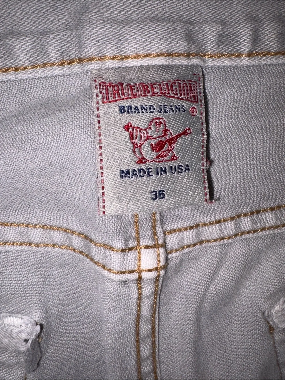 True Religion Jeans Made In USA Light Gray Wash